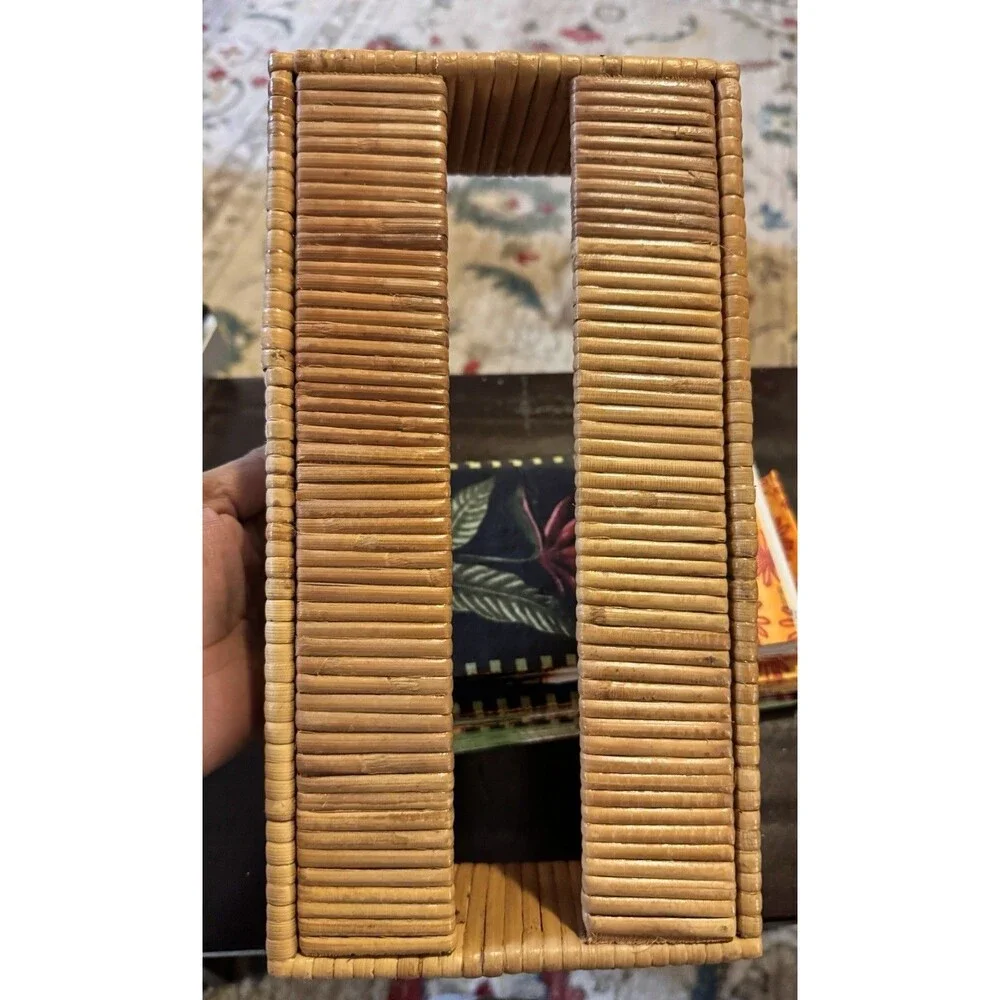 Vintage Bamboo Tissue Box Cover, Boho Chic, Coastal Vibe By DOMAIN Hong Kong
